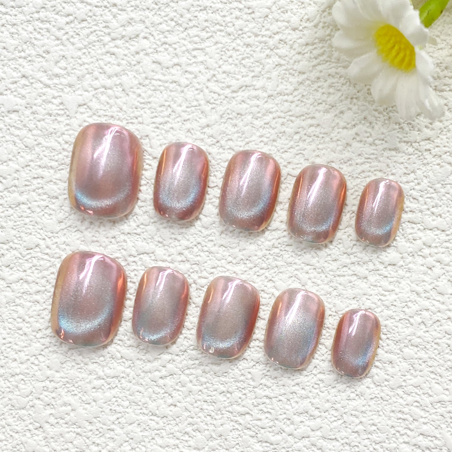 KETOR Pearl Pink Press On Nails – Handmade Reusable Nude Look Nails with Soft Sheen for Everyday Elegance(247)