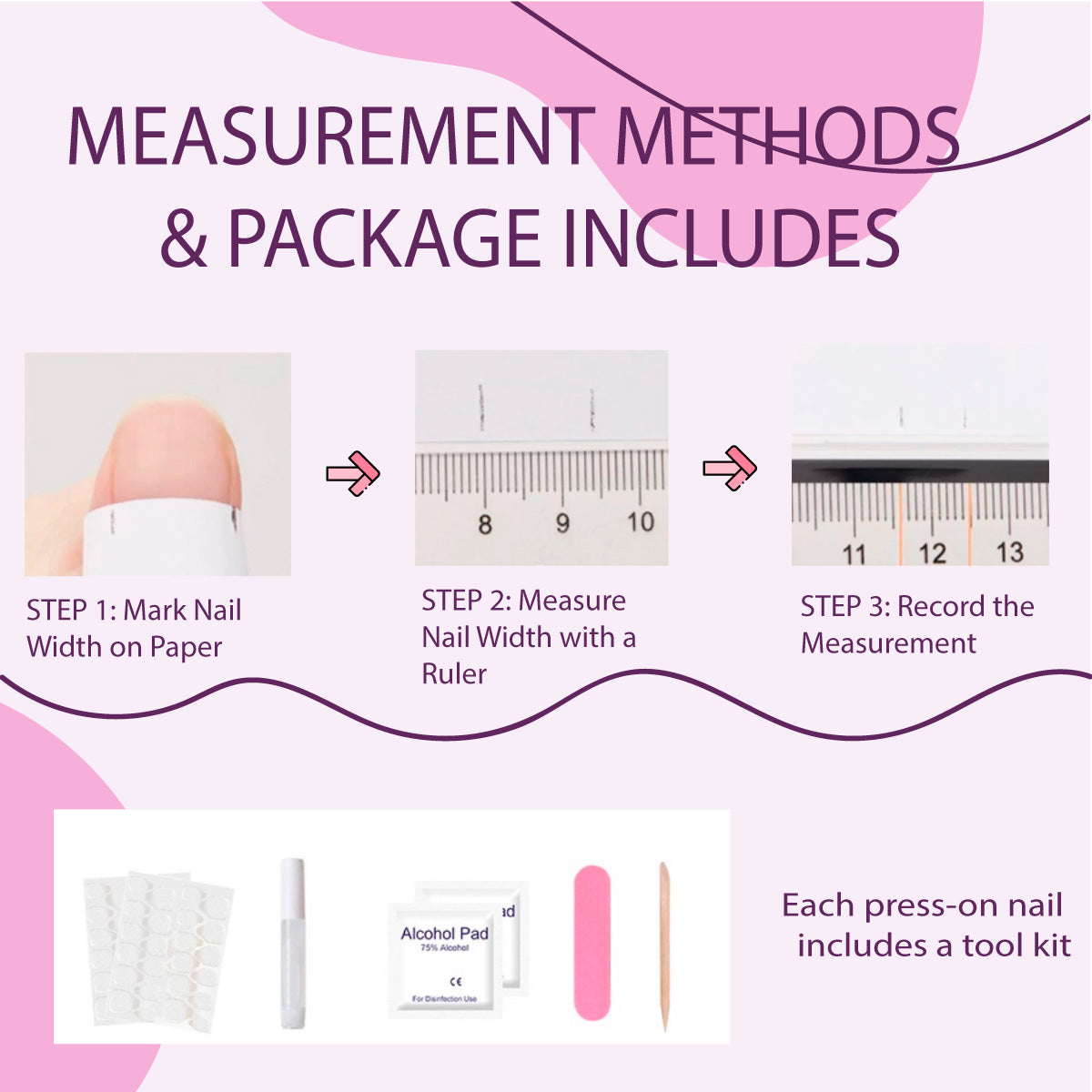 Almond Press-On Nails – Nude Gradient with Hand-Painted Floral Lines & Silver Rhinestones, Fresh Spring Botanical Style(185)